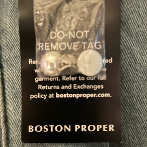 Boston Proper Embellished Jean Jacket. Size Large, New With Tags. - Picture 7 of 7